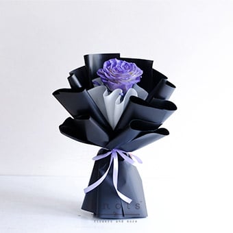 Depth of Love (Purple Sprayed White Ecuadorian Petite Bouquet)