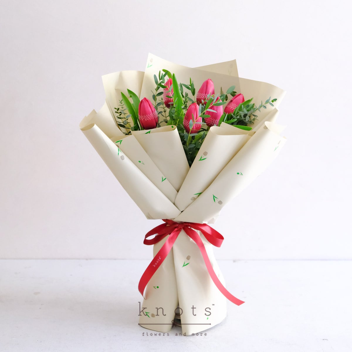 Hold Me Close (Red Tulips Bouquet)