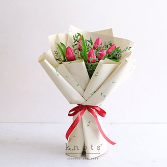 Hold Me Close (Red Tulips Bouquet)