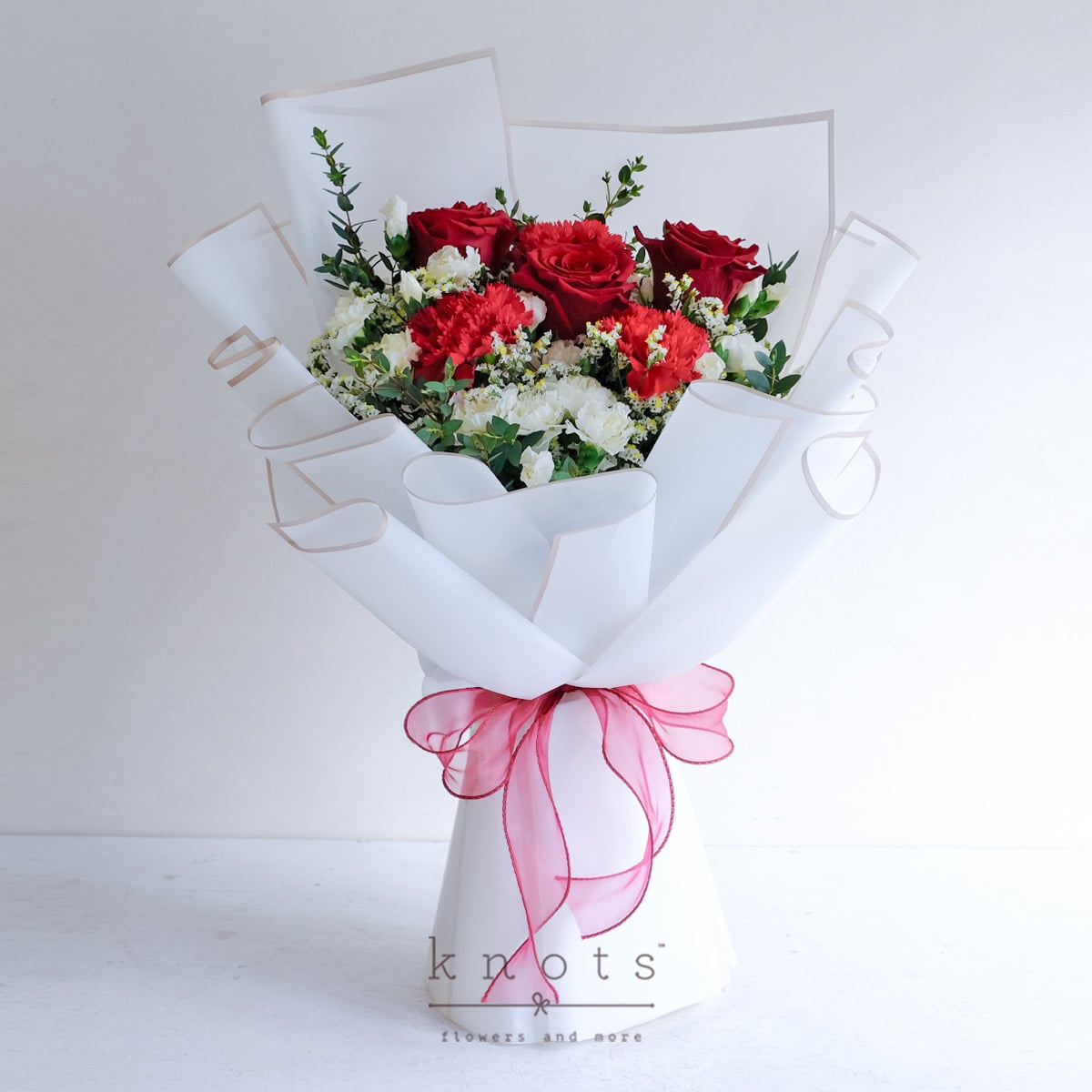 Queen of Hearts (Red Ecuadorian Roses and Carnations Bouquet)