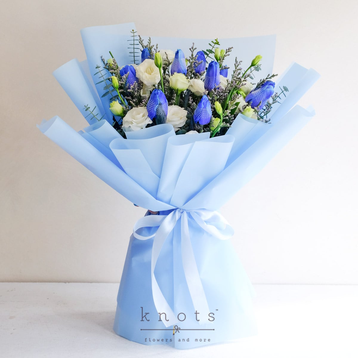 Sea of Love (Tinted Blue Tulips Bouquet)