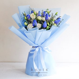 Sea of Love (Tinted Blue Tulips Bouquet)