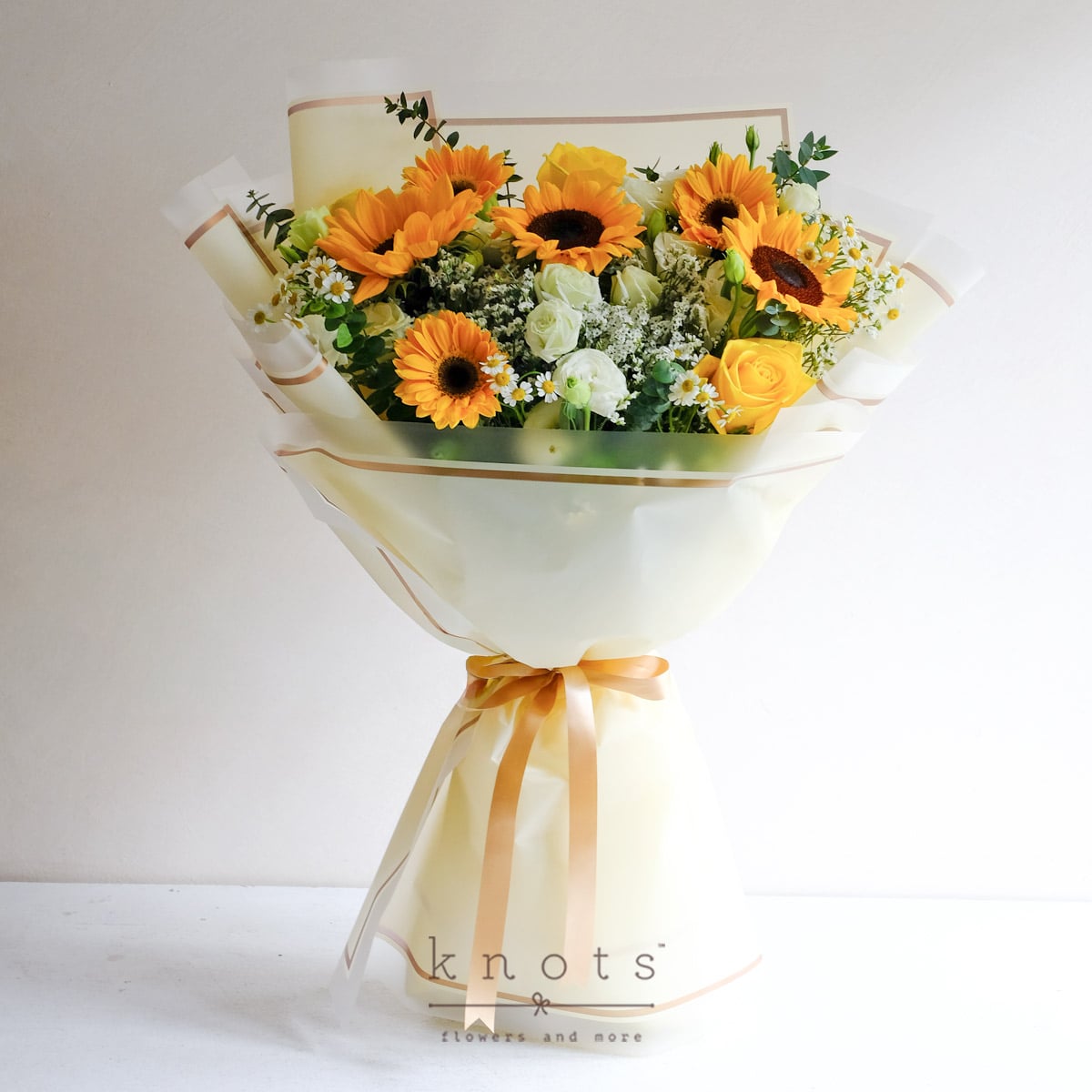 Shining Star (Sunflower, Yellow Gerbera, and Yellow Rose Bouquet)