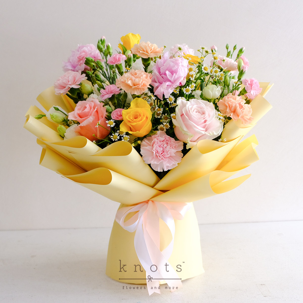 Golden Blush (Pink Peonies and Roses Bouquet)