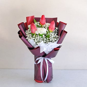 Ruby Romance (Red Tulips Bouquet)