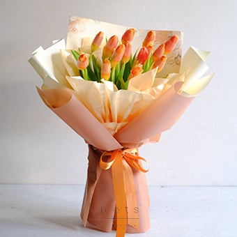 Apricot Dawn (Orange Tulips Bouquet)