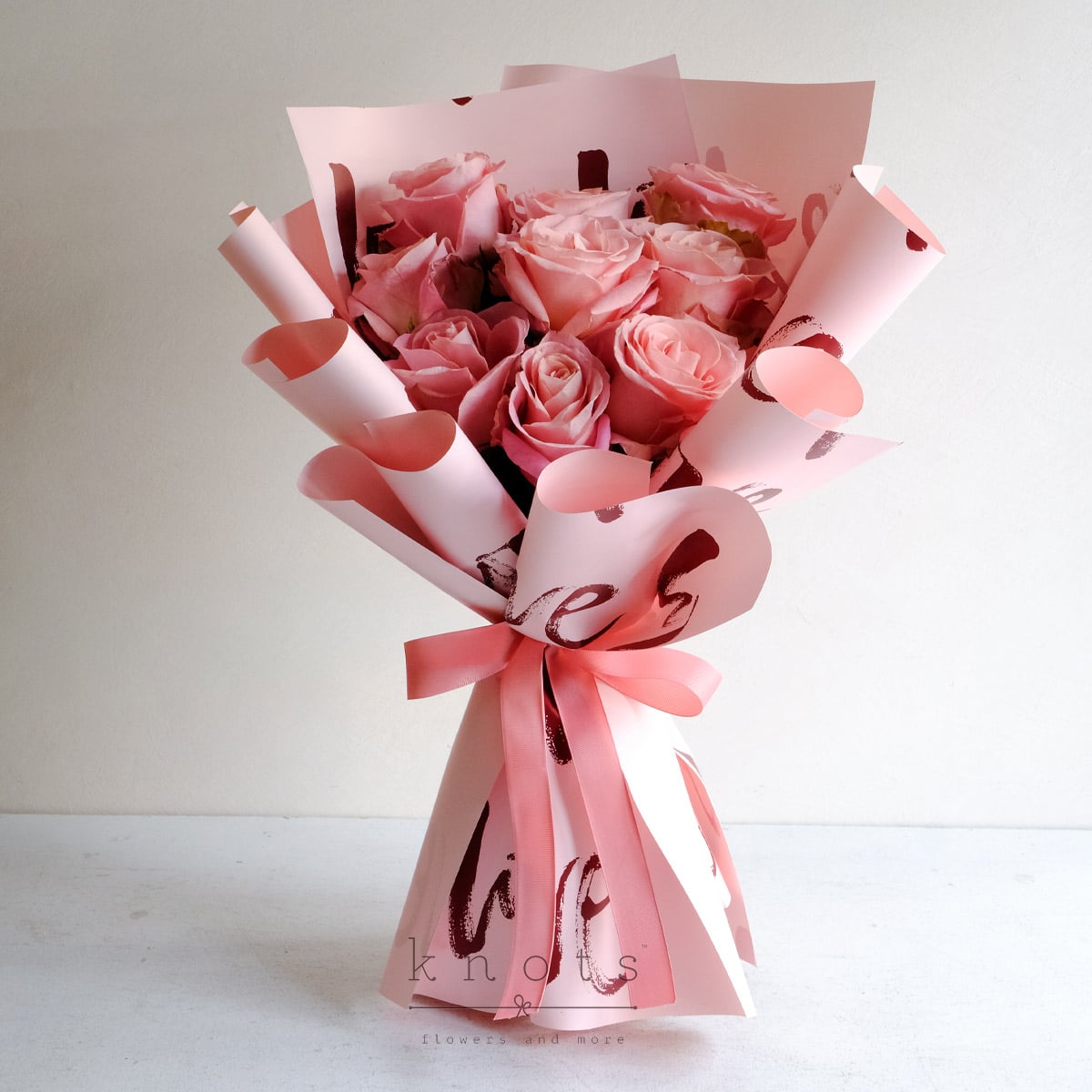 Pink Affection (9 Pink Ecuadorian Roses Bouquet)