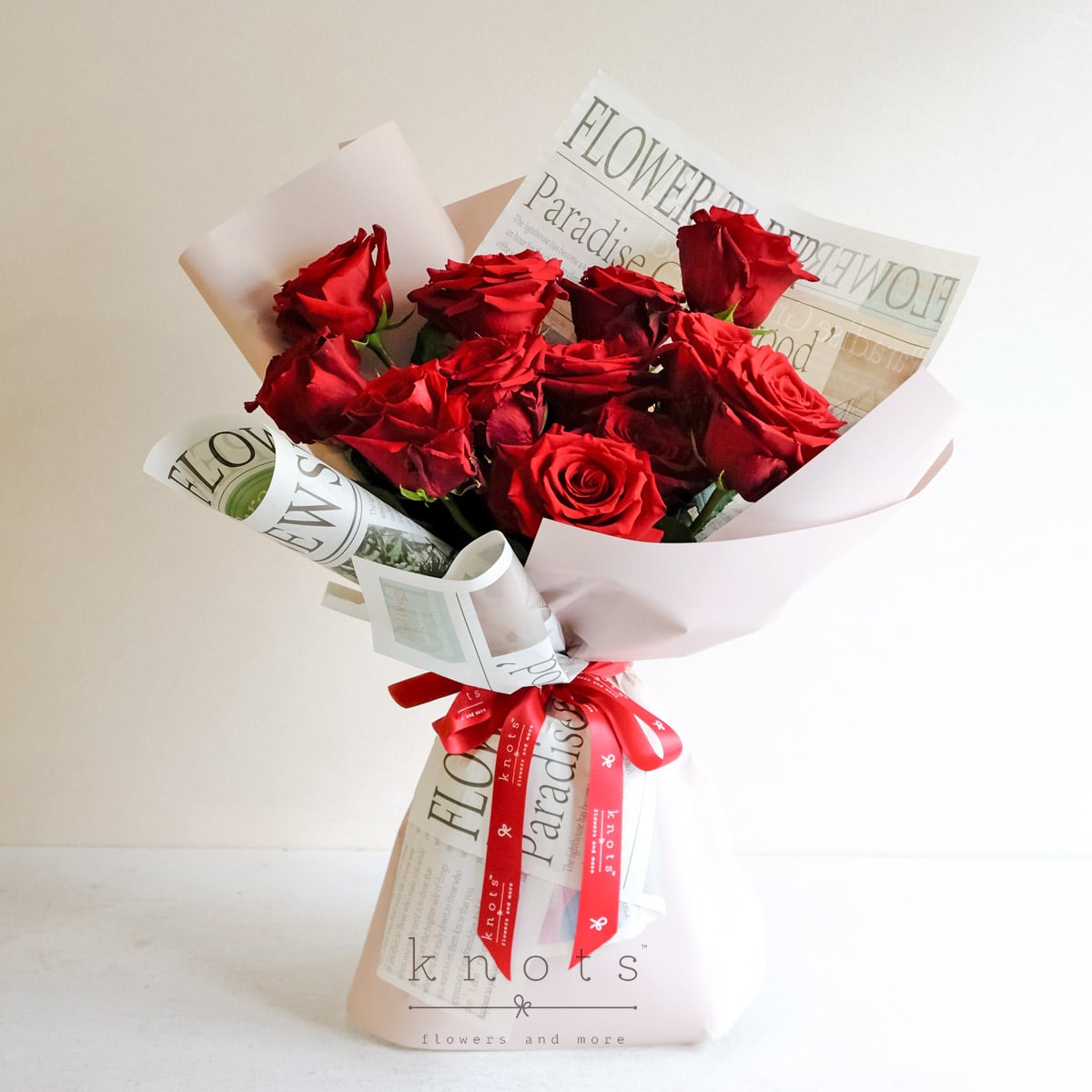 Love in Print (12 Red Ecuadorian Roses Bouquet)