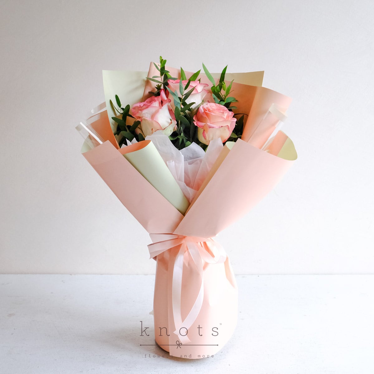 Rosy Grace (3 Two-toned Pink Roses Bouquet)