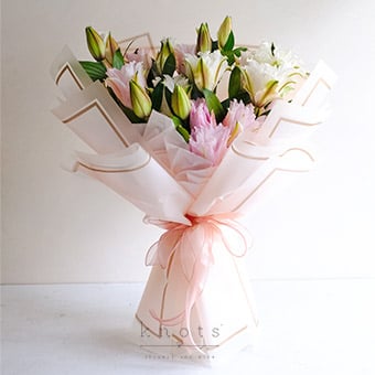 Softly Yours (Double Petal Pink Lily Bouquet)