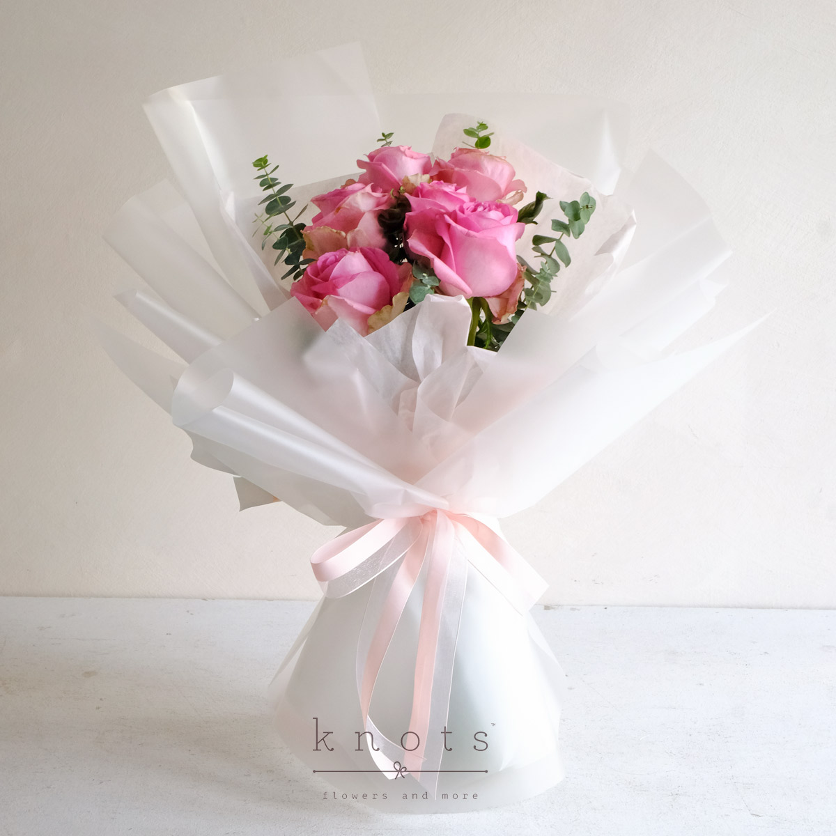 Rosy Melody (6 Dark Pink Roses Bouquet)