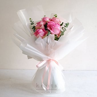 Rosy Melody (6 Dark Pink Roses Bouquet)
