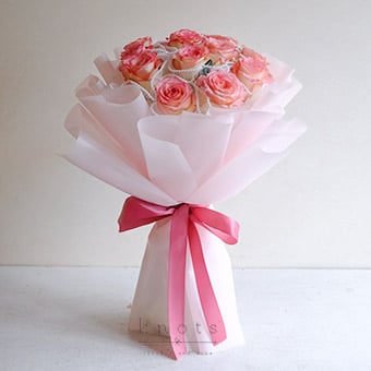 Rosy Belle (12 Two-toned Pink Roses Bouquet)