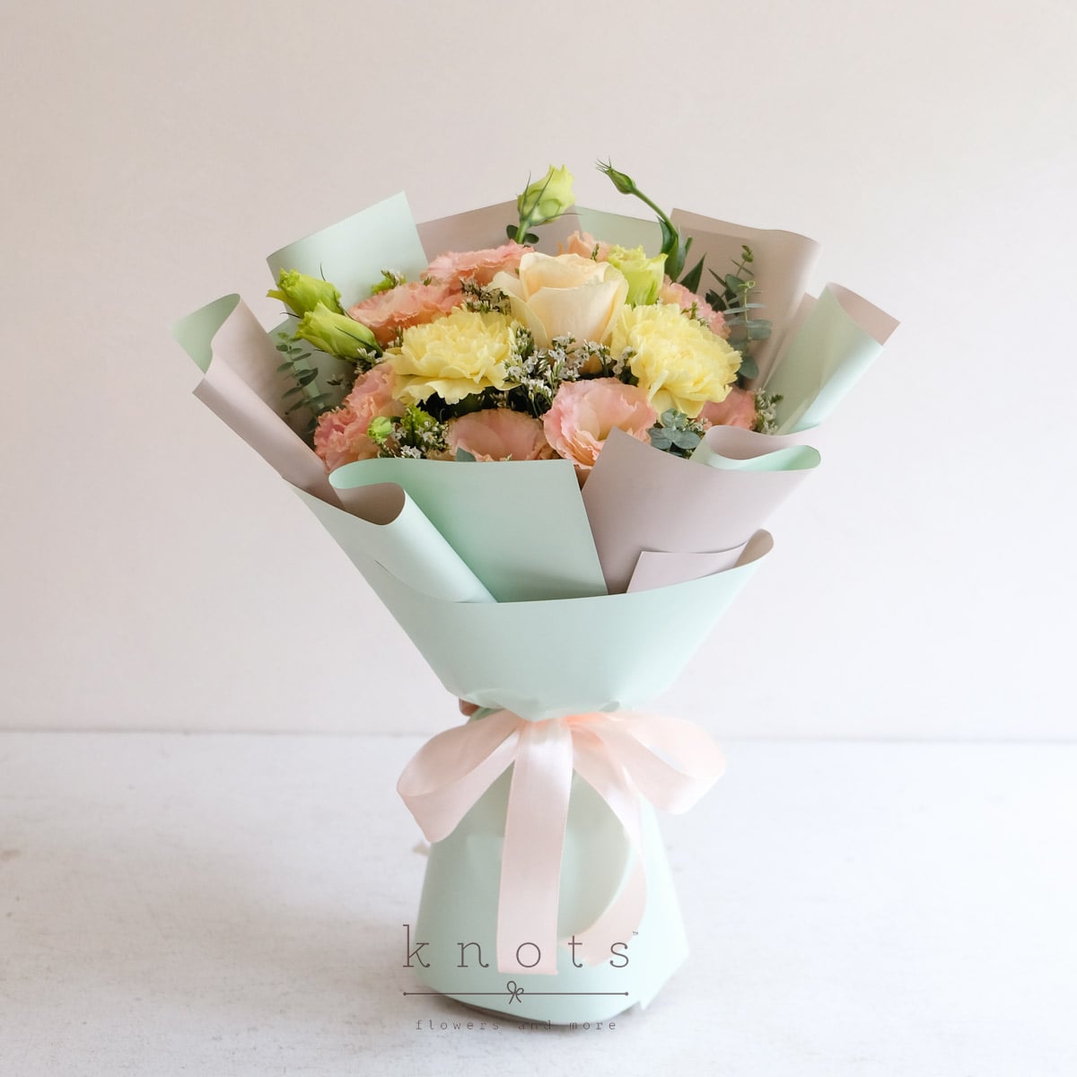 Minted Whimsy (Peach Rose Bouquet)