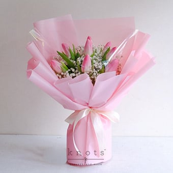 Sweetheart Blush (Pink Tulips Bouquet)