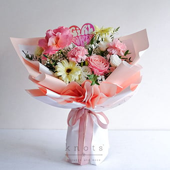 Fearless Floral (Pink Ecuadorian Roses and White Gerbera Bouquet)