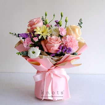 Sweet Gratitude (Pink Ecuadorian and Peach Roses Bouquet)