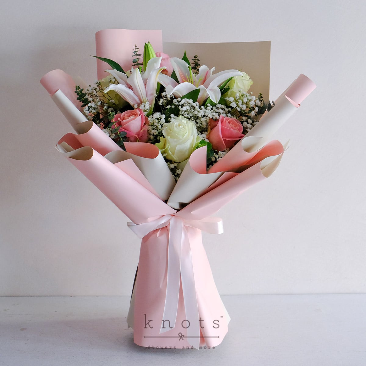 Petal Harmony (Pink Lily and Ecuadorian Roses Bouquet)