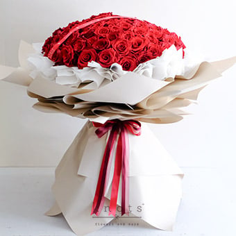 Forever in Red (100 Red Ecuadorian Roses Bouquet) 