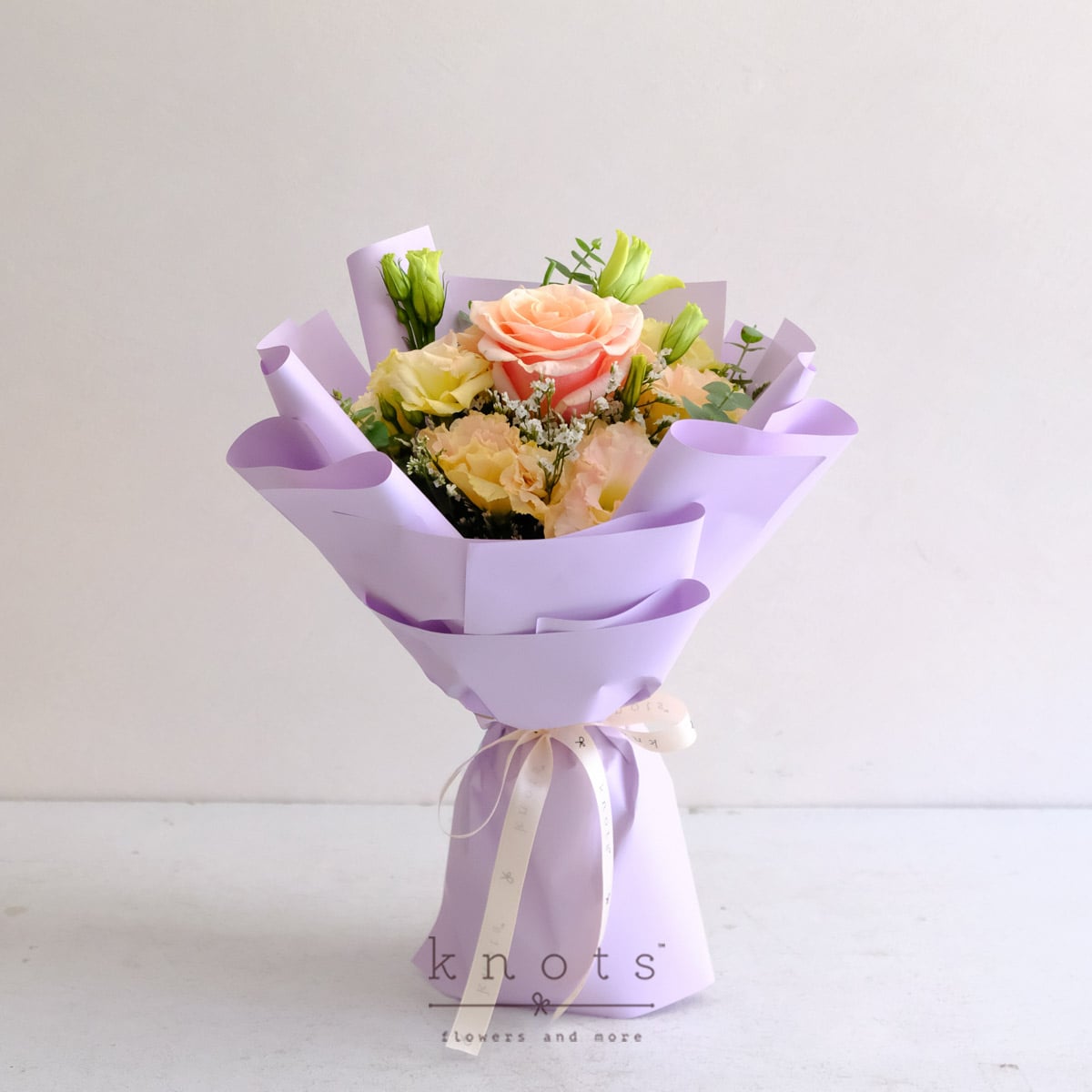 Blushing Lilac (Peach Pink Ecuadorian Rose Bouquet)