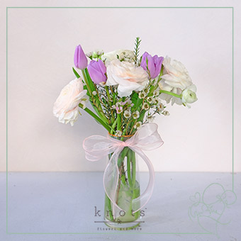 Unwavering Presence (Ranunculus and Tulips Arrangement)