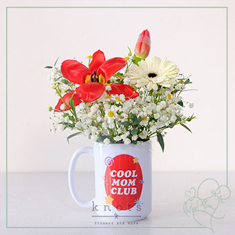 Cool Mom (Red Tulips and Gerbera Arrangement)