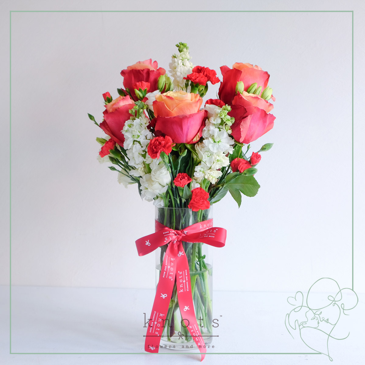 Passionate Charm (Two-toned Red Ecuadorian Roses Arrangement)