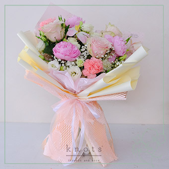 Magic Moments (Peonies, Ecuadorian Roses, Tulips and Carnations Bouquet)