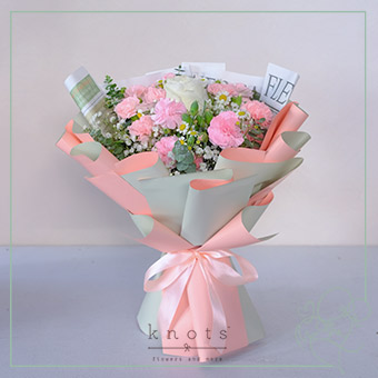 Special Someone (White Rose & Pink Carnations Bouquet)