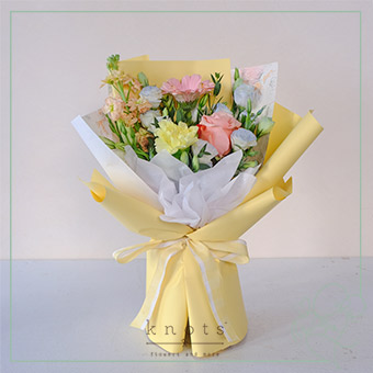 Mellow Love (Pink Ecuadorian Rose, Gerbera and Carnation Bouquet)