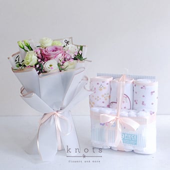 Little Majesty (Purple Rose Bouquet and Baby Gift)