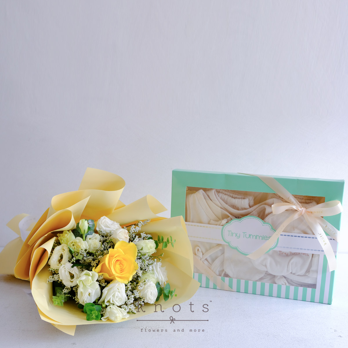 Little Gestures (Yellow Rose Bouquet with Newborn Gift)