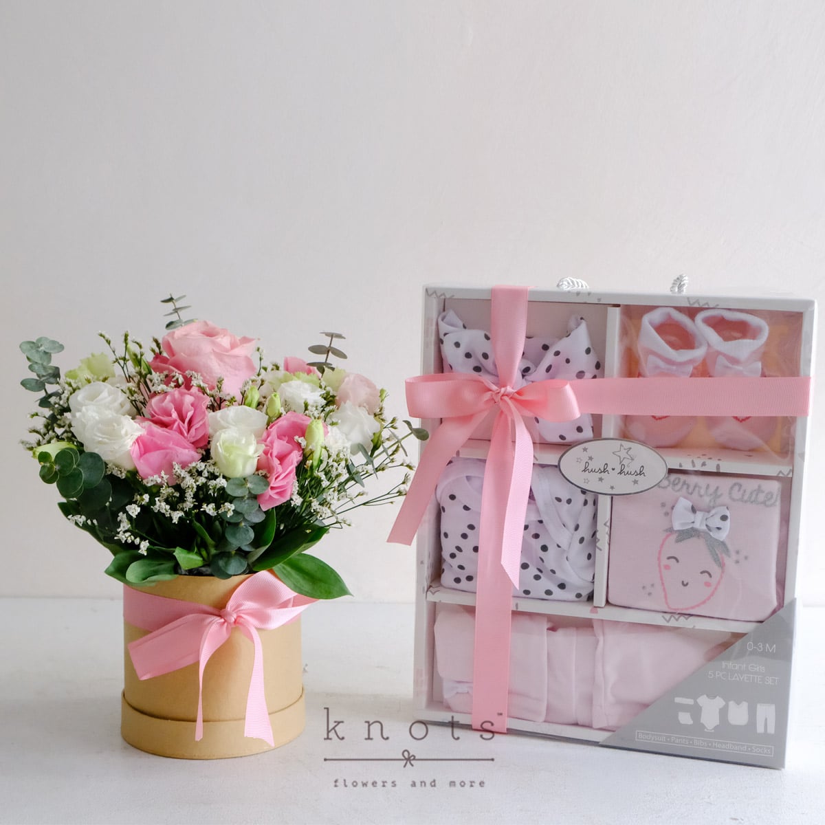 Rosy Welcome (Flowers and Newborn Gift)