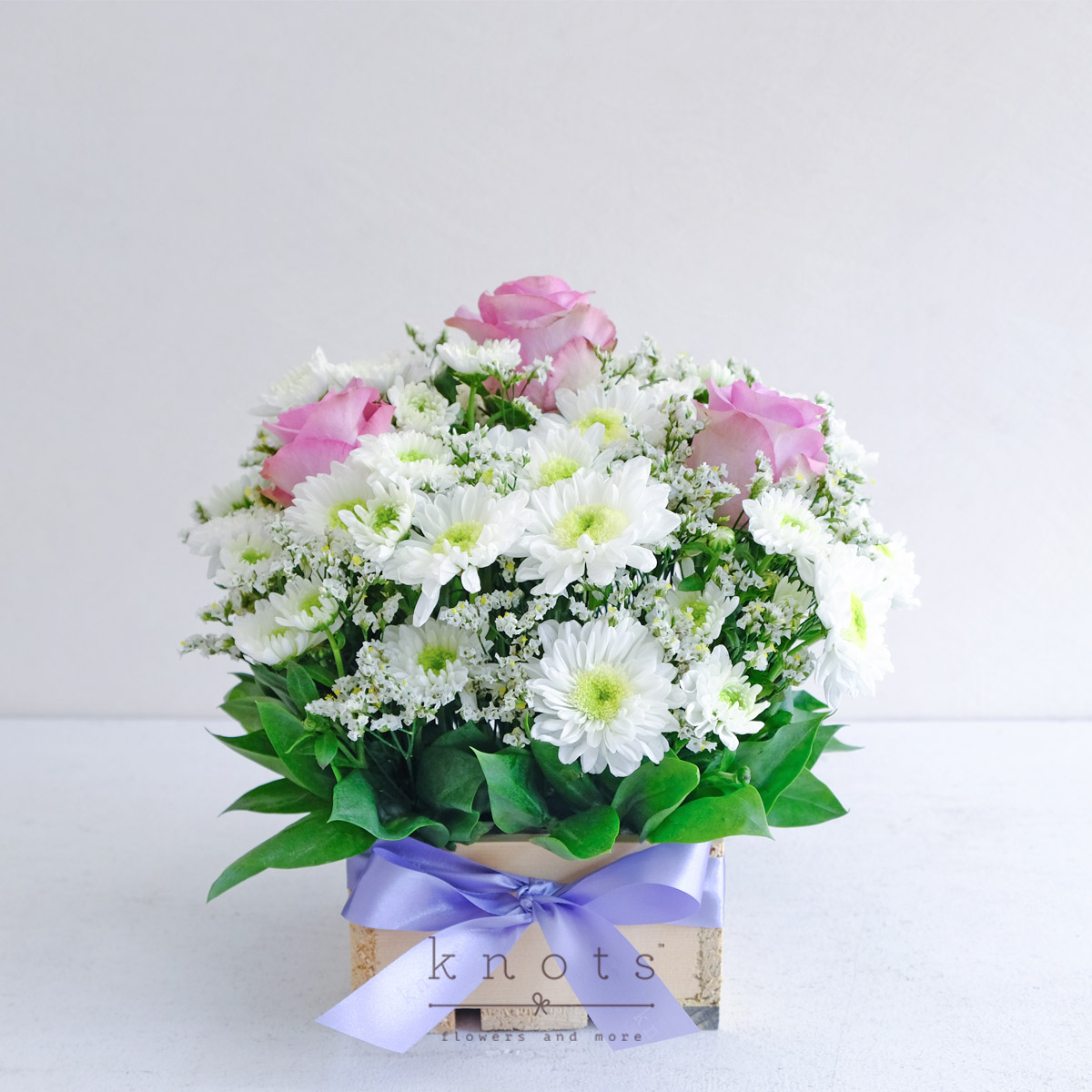 Heartfelt Wishes (Purple China Roses Arrangement)