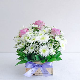 Heartfelt Wishes (Purple China Roses Arrangement)