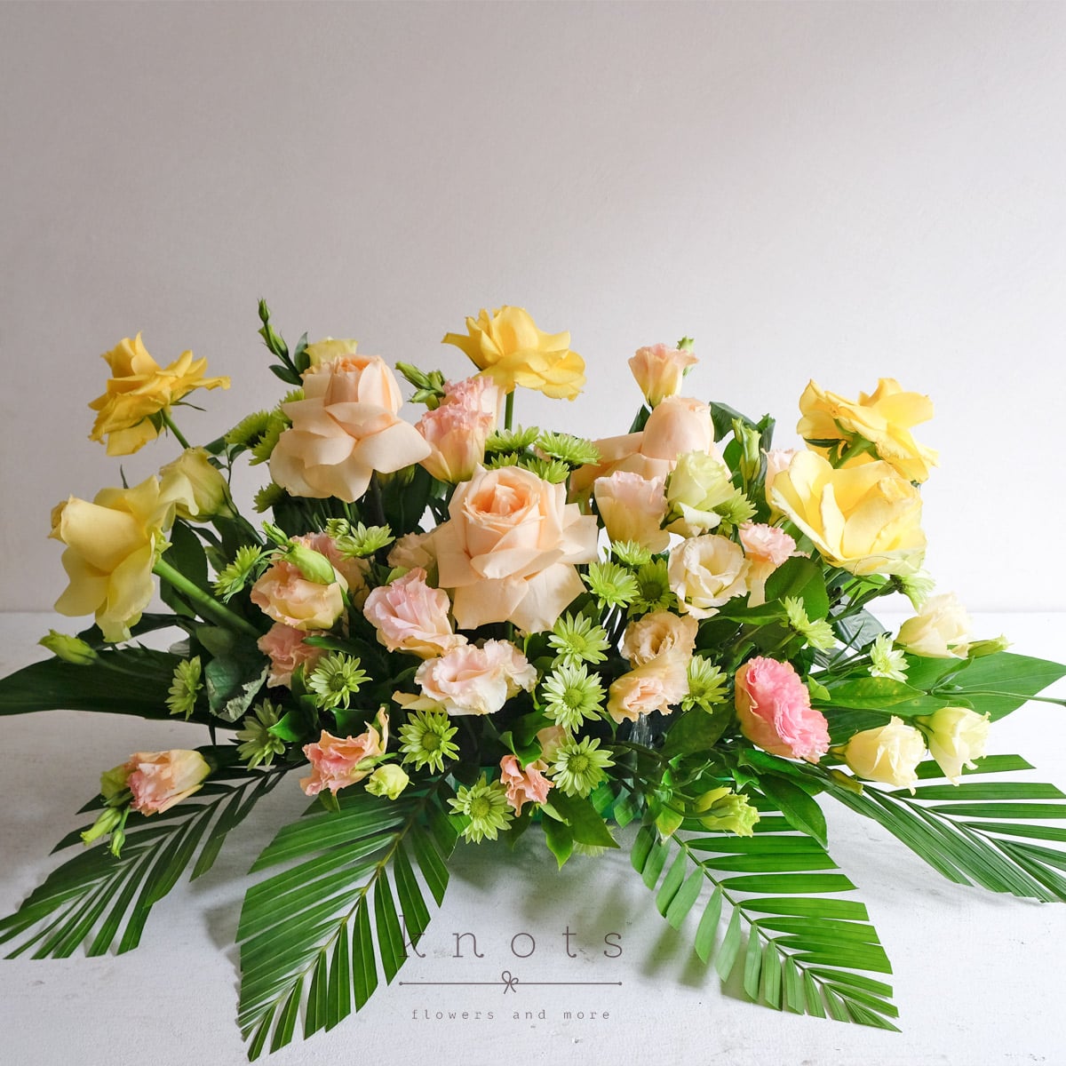 Peach Meadow (Peach Roses Sympathy Arrangement)