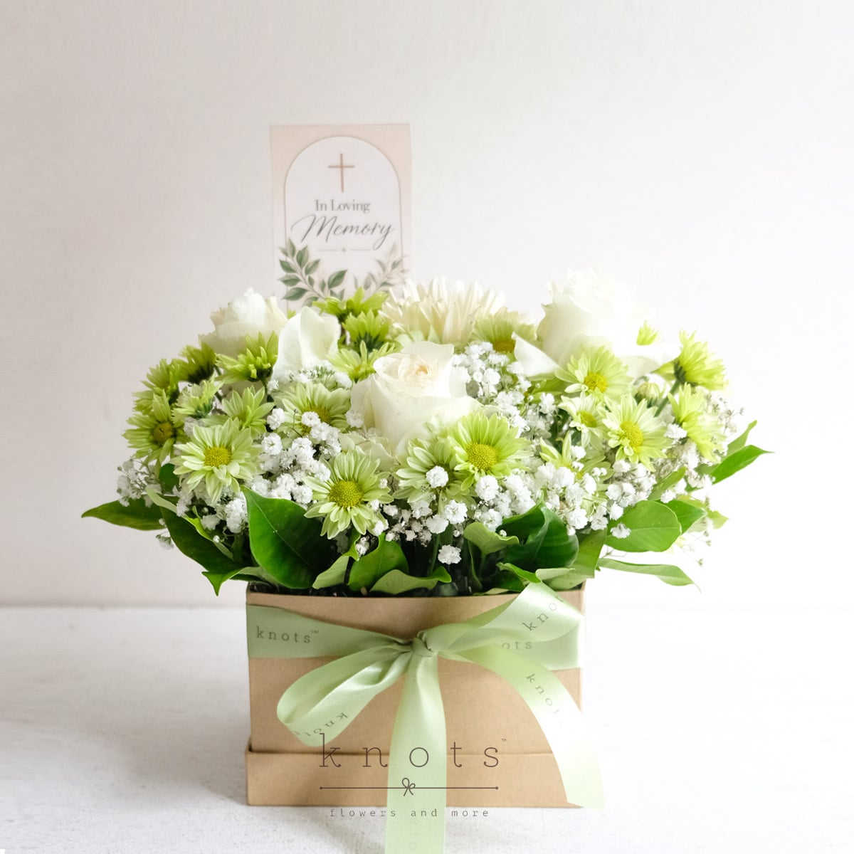 Whispers of Sympathy (White Roses Sympathy Arrangement)