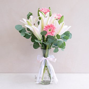 Sweet Blooms (Pink Lilies & Gerbera Arrangement)