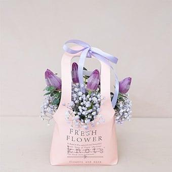Goodies and Take Aways (Purple Tulips Arrangement)