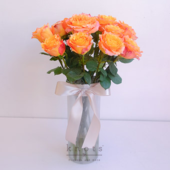 Sunsets with You (12 Stalks Ecuadorian Rose Arrangement)