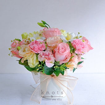 Solene (Pink Ecuadorian Roses and Tulips Arrangement)