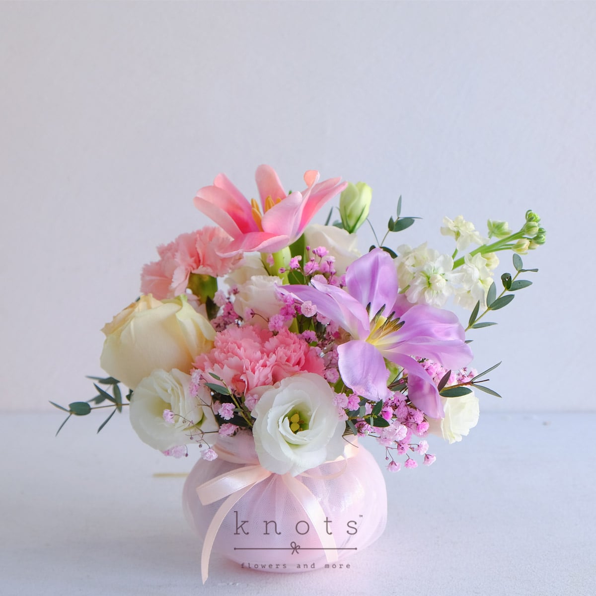 Floral Fantasies (Pink Rose and Tulips Arrangement)