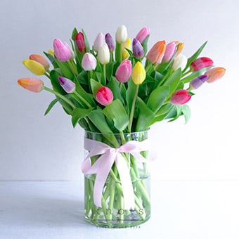 Mixed Colors tulips Arrangement