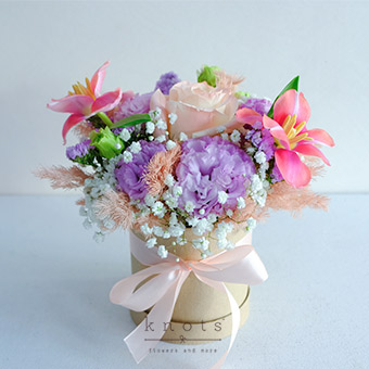 Enchanted Dusk (Pink Ecuadorian Rose and Tulip Box Arrangement)