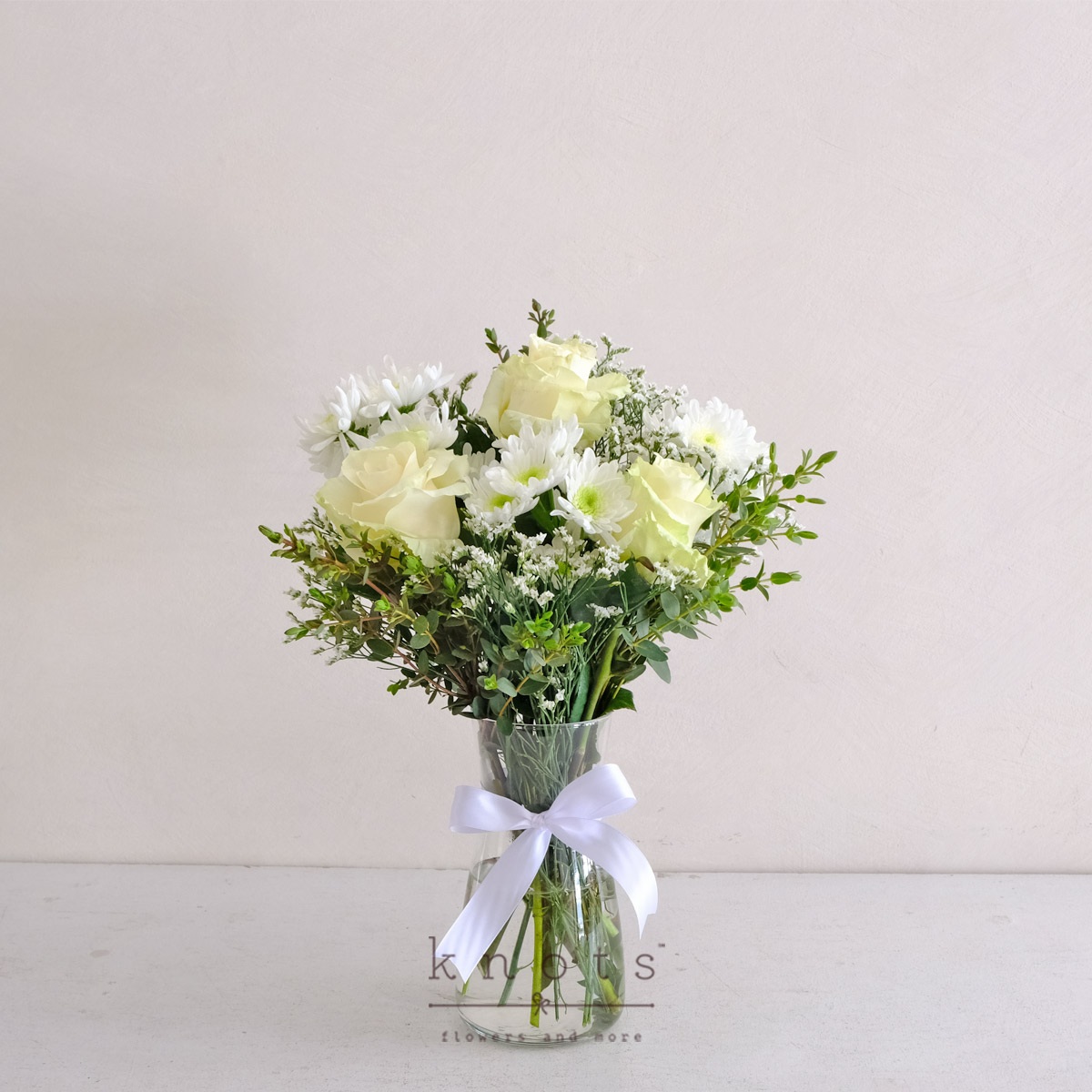 Pure Light (White Ecuadorian Roses Arrangement)