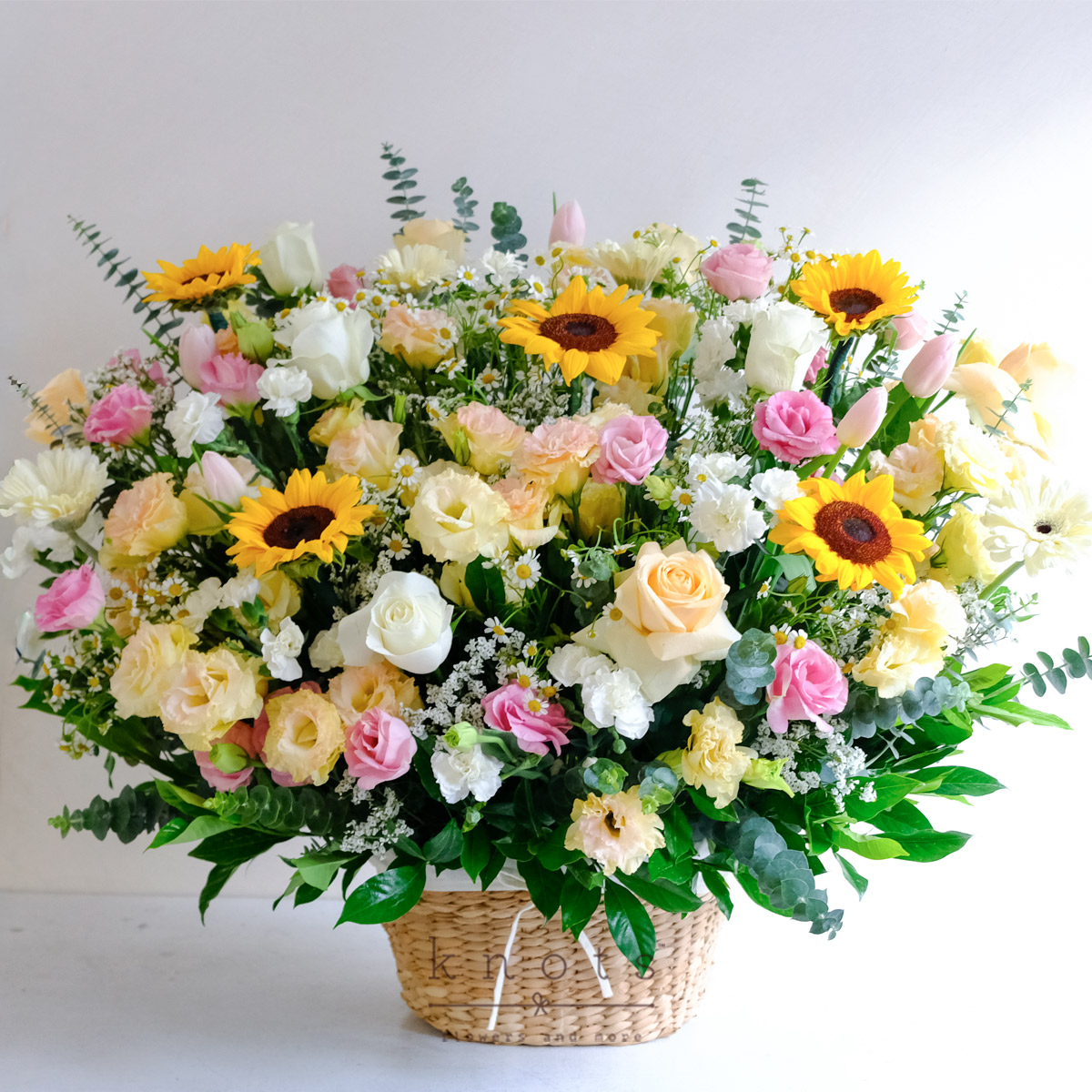 Honey Pot (Sunflowers, and Roses Arrangement)
