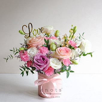Pink and Purple Roses Arrangement