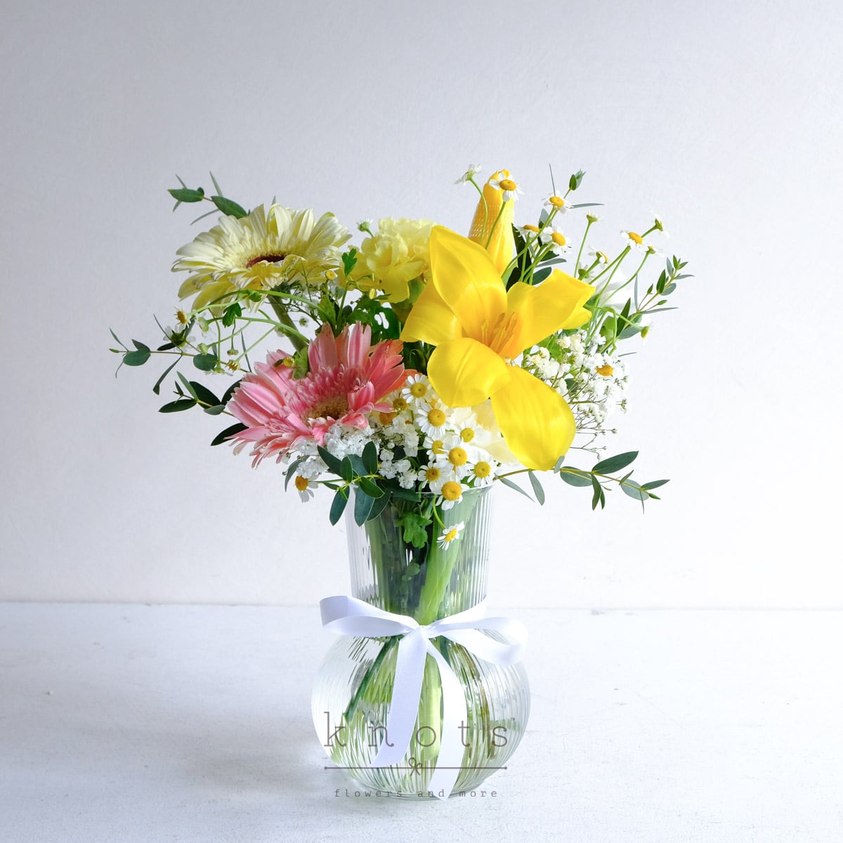 Soleil (Yellow Tulips and Gerbera Arrangement)
