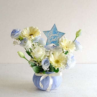 White Rose and Gerberas Arrangement