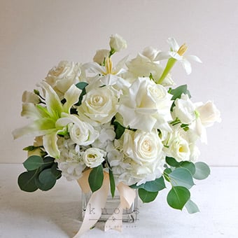 Timeless Ivory (White Garden Rose Arrangement)
